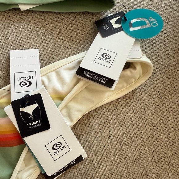 Rip curl retro Colorful Striped Bikini Set - D cup, XL, NWT - Picture 3 of 9